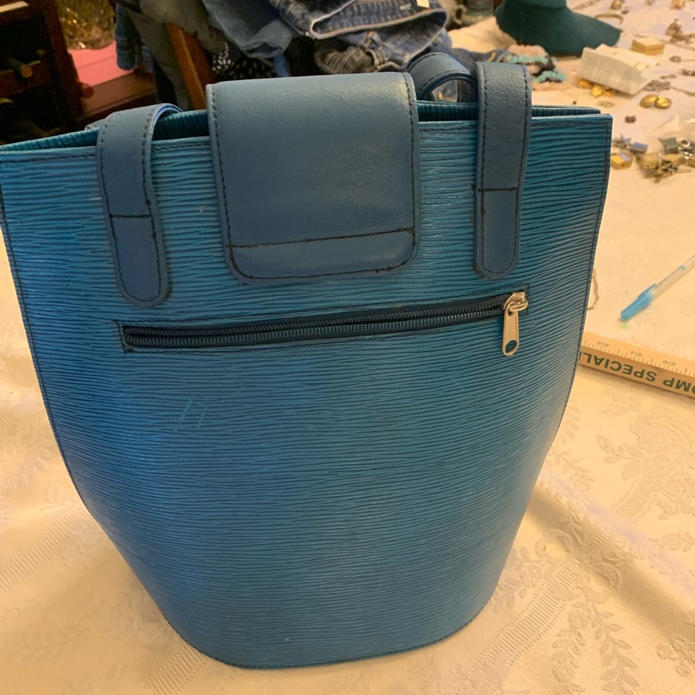 Royal Blue Bucket Purse—Long Shoulder Straps
